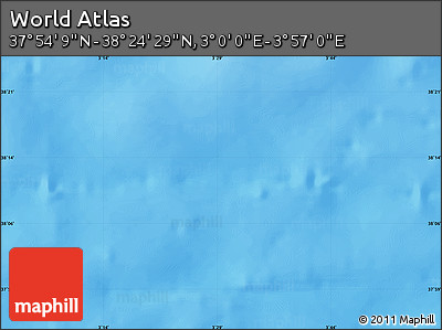 Physical Map of the Area around 38° 9' 19" N, 3° 28' 30" E