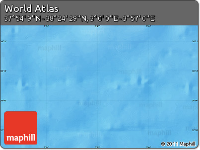 Physical Map of the Area around 38° 9' 19" N, 3° 28' 30" E