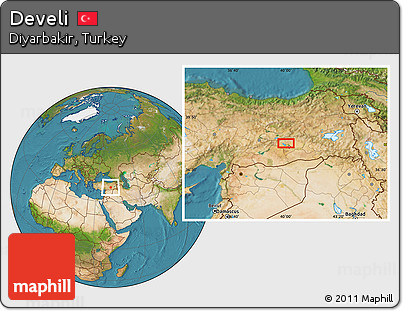 Satellite Location Map of Develi