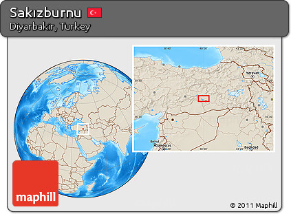 Shaded Relief Location Map of Sakızburnu