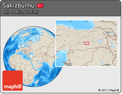 Shaded Relief Location Map of Sakızburnu