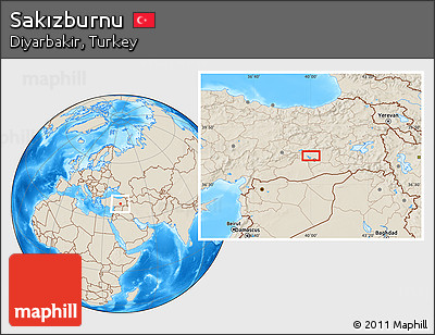 Shaded Relief Location Map of Sakızburnu