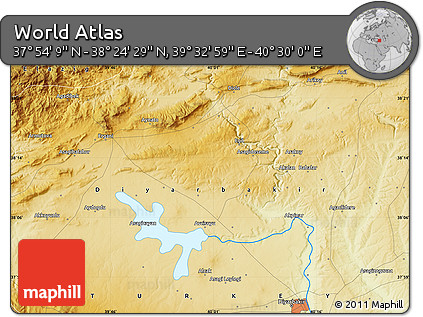 Physical Map of the Area around 38° 9' 19" N, 40° 1' 29" E