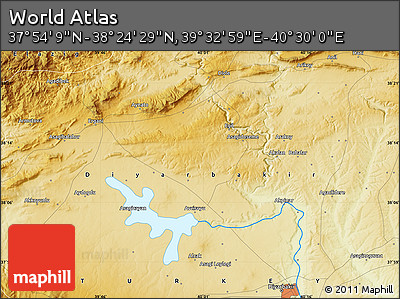 Physical Map of the Area around 38° 9' 19" N, 40° 1' 29" E