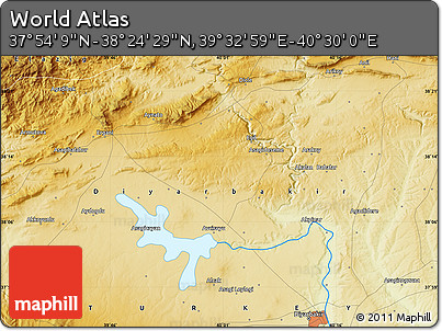 Physical Map of the Area around 38° 9' 19" N, 40° 1' 29" E