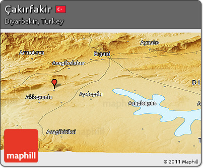 Physical Panoramic Map of Çakırfakir