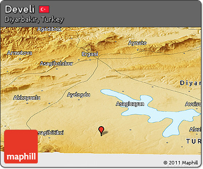 Physical Panoramic Map of Develi