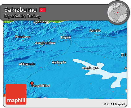Political Panoramic Map of Sakızburnu