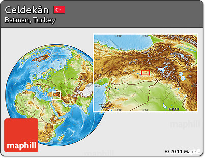 Physical Location Map of Celdekân