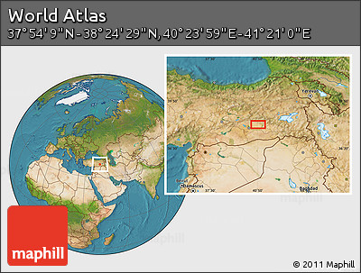 Satellite Location Map of the Area around 38° 9' 19" N, 40° 52' 30" E