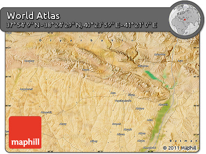 Satellite Map of the Area around 38° 9' 19" N, 40° 52' 30" E