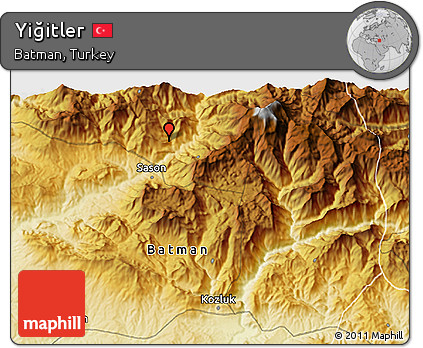 Physical 3D Map of Yiğitler