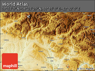 Physical Map of the Area around 38° 9' 19" N, 41° 43' 30" E