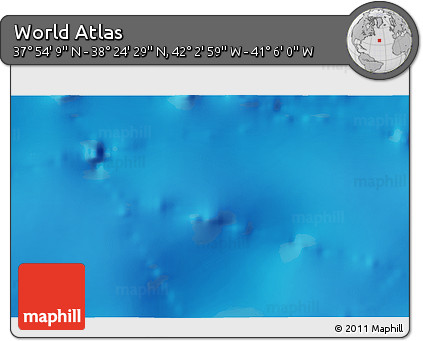Physical 3D Map of the Area around 38° 9' 19" N, 41° 34' 30" W