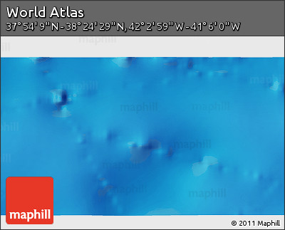 Physical 3D Map of the Area around 38° 9' 19" N, 41° 34' 30" W