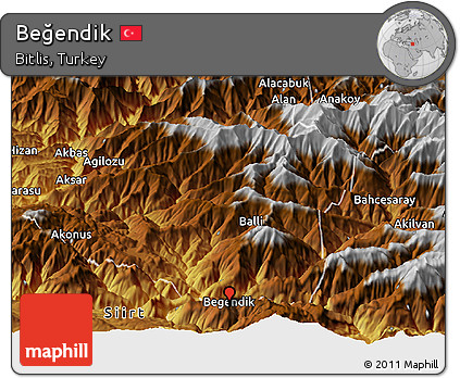 Physical Panoramic Map of Beğendik