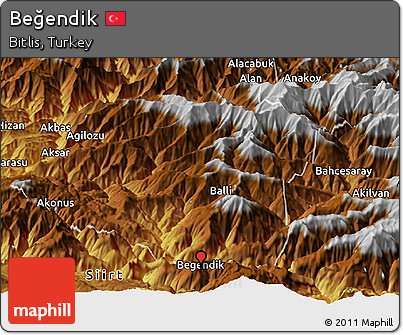 Physical Panoramic Map of Beğendik
