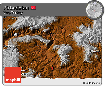 Physical 3D Map of Pirbedelan