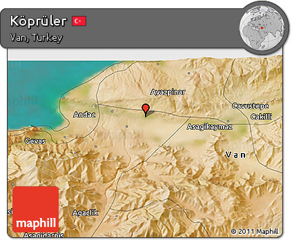 Satellite 3D Map of Köprüler
