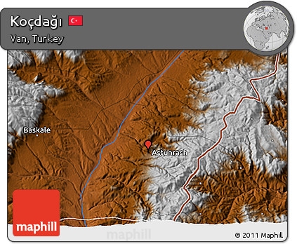 Physical 3D Map of Koçdağı