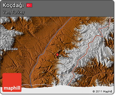 Physical 3D Map of Koçdağı