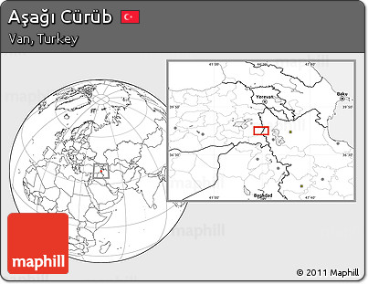 Blank Location Map of Aşağı Cürüb