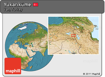 Satellite Location Map of Yukarıküme