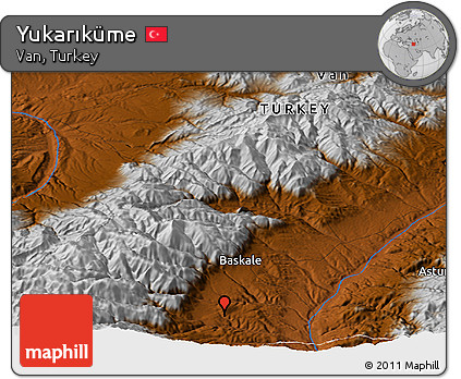 Physical Panoramic Map of Yukarıküme