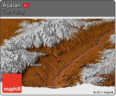 Physical Panoramic Map of Aşalan