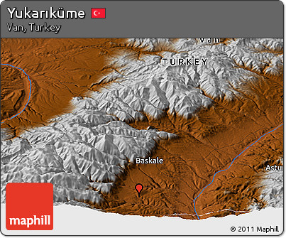 Physical Panoramic Map of Yukarıküme