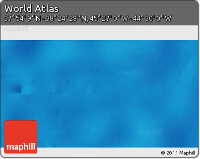Physical 3D Map of the Area around 38° 9' 19" N, 44° 58' 30" W