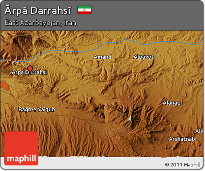 Physical 3D Map of Ārpā Darrahsī