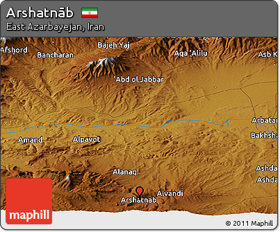 Physical Panoramic Map of Arshatnāb