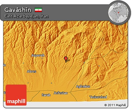 Political 3D Map of Gavāshīn