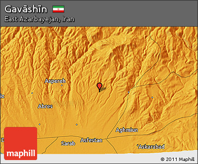 Political 3D Map of Gavāshīn