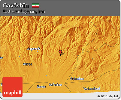Political 3D Map of Gavāshīn