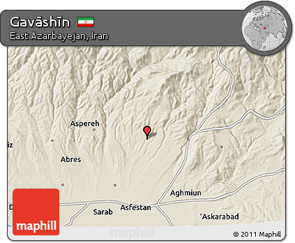 Shaded Relief 3D Map of Gavāshīn