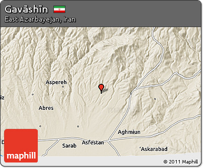 Shaded Relief 3D Map of Gavāshīn