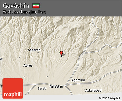 Shaded Relief 3D Map of Gavāshīn