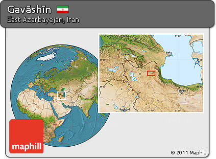 Satellite Location Map of Gavāshīn