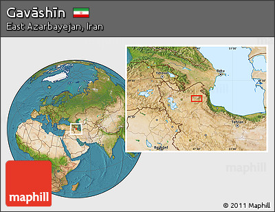 Satellite Location Map of Gavāshīn