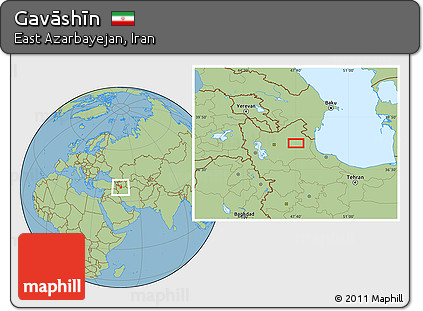 Savanna Style Location Map of Gavāshīn