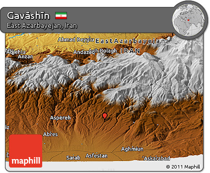 Physical Panoramic Map of Gavāshīn