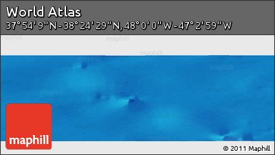 Shaded Relief Panoramic Map of the Area around 38° 9' 19" N, 47° 31' 29" W