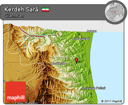 Physical 3D Map of Kerdeh Sarā