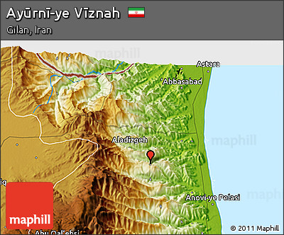 Physical 3D Map of Ayūrnī-ye Vīznah