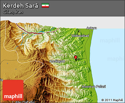 Physical 3D Map of Kerdeh Sarā