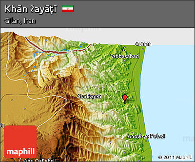 Physical 3D Map of Khān Ḩayāţī