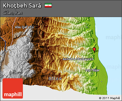 Physical 3D Map of Khoţbeh Sarā