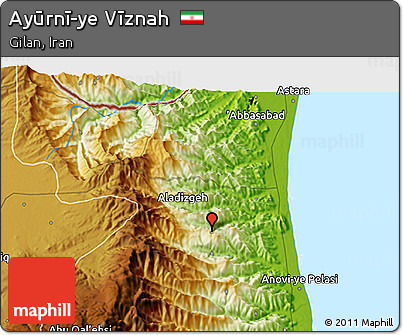 Physical 3D Map of Ayūrnī-ye Vīznah